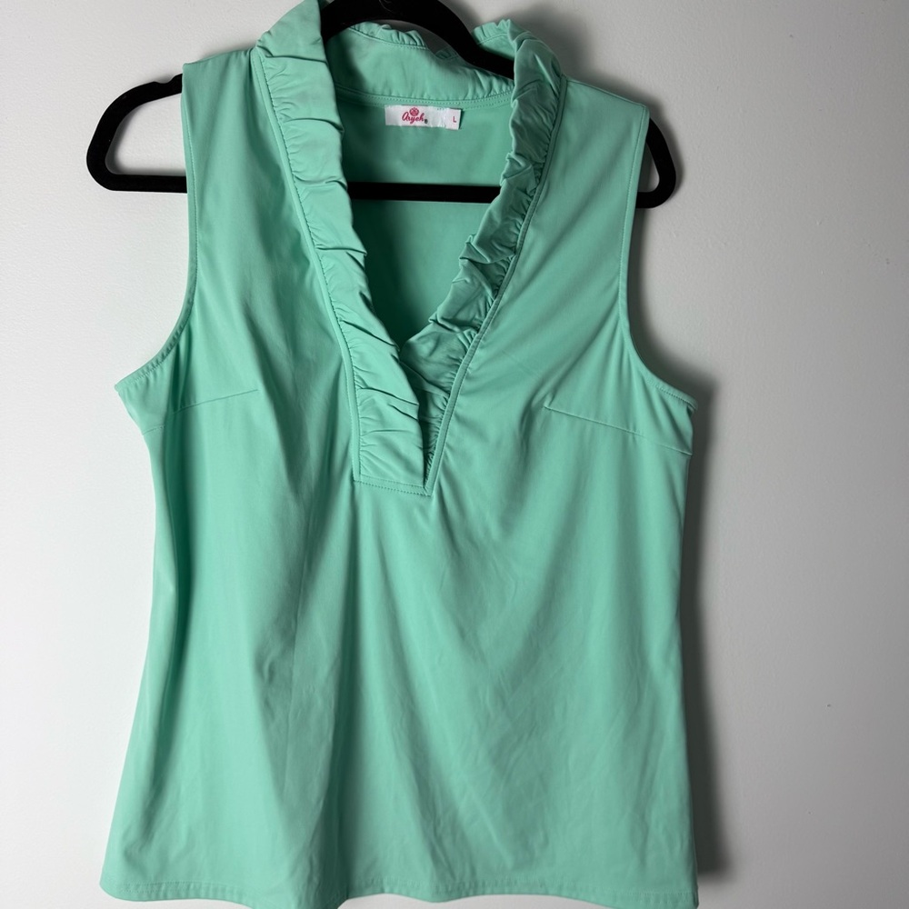 Aryeh Green Sleeveless Muscle Tee